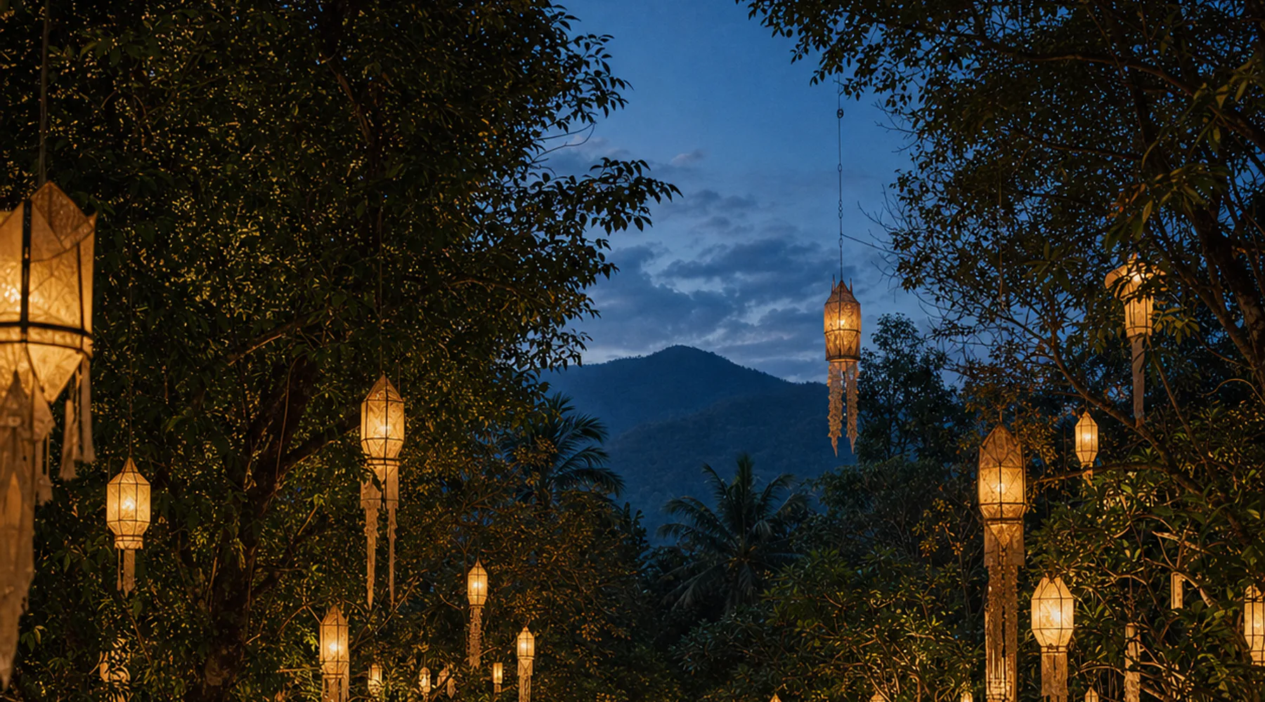 งานเย็นกลางสวน เชิงดอย — หอประชุมกลางสวนเชิงดอย (สถานที่สมมติ)
