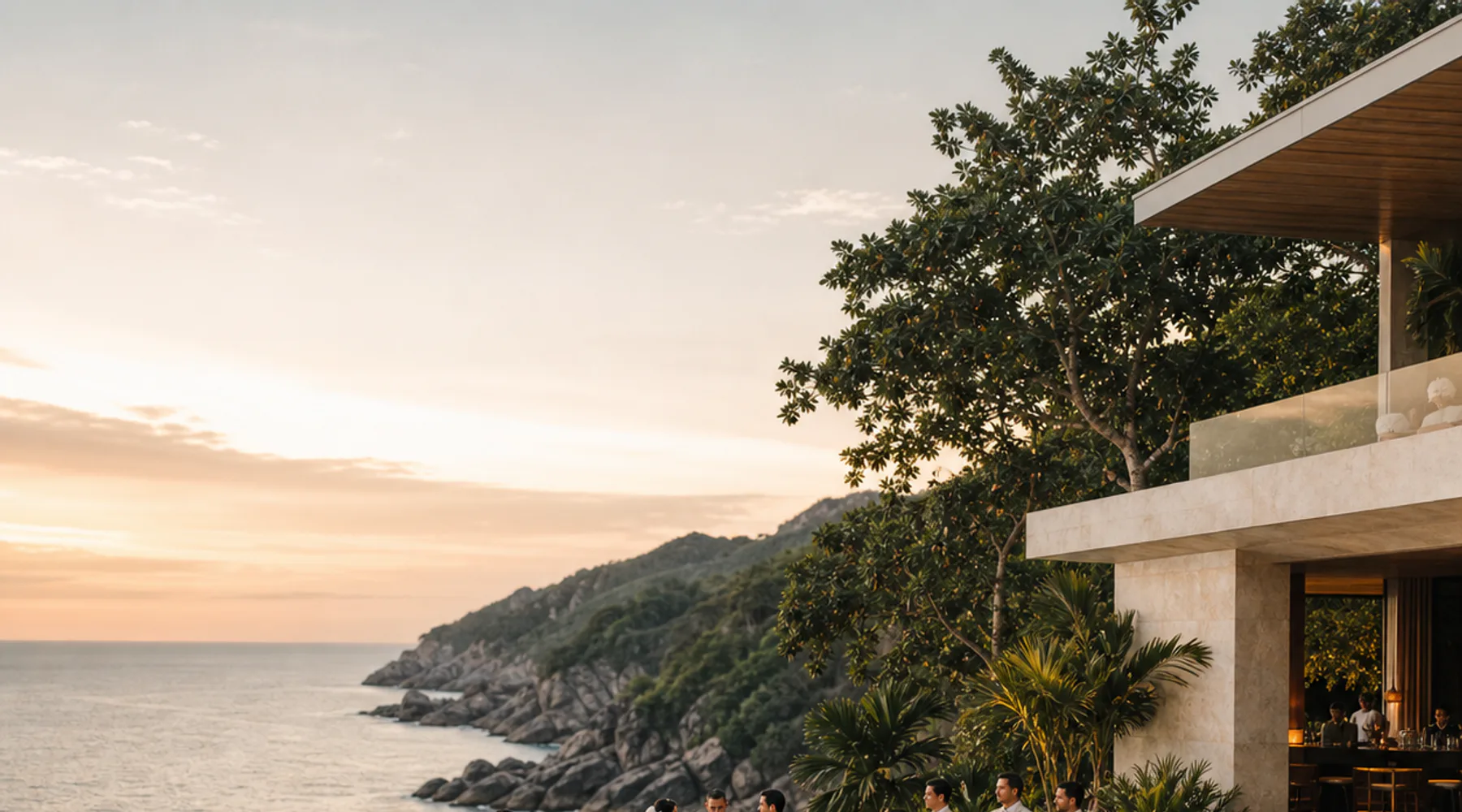 งานสามวันบนเกาะ สำหรับแขกสองสัญชาติ — วิลล่าริมผา ฝั่งตะวันตก (สถานที่สมมติ)