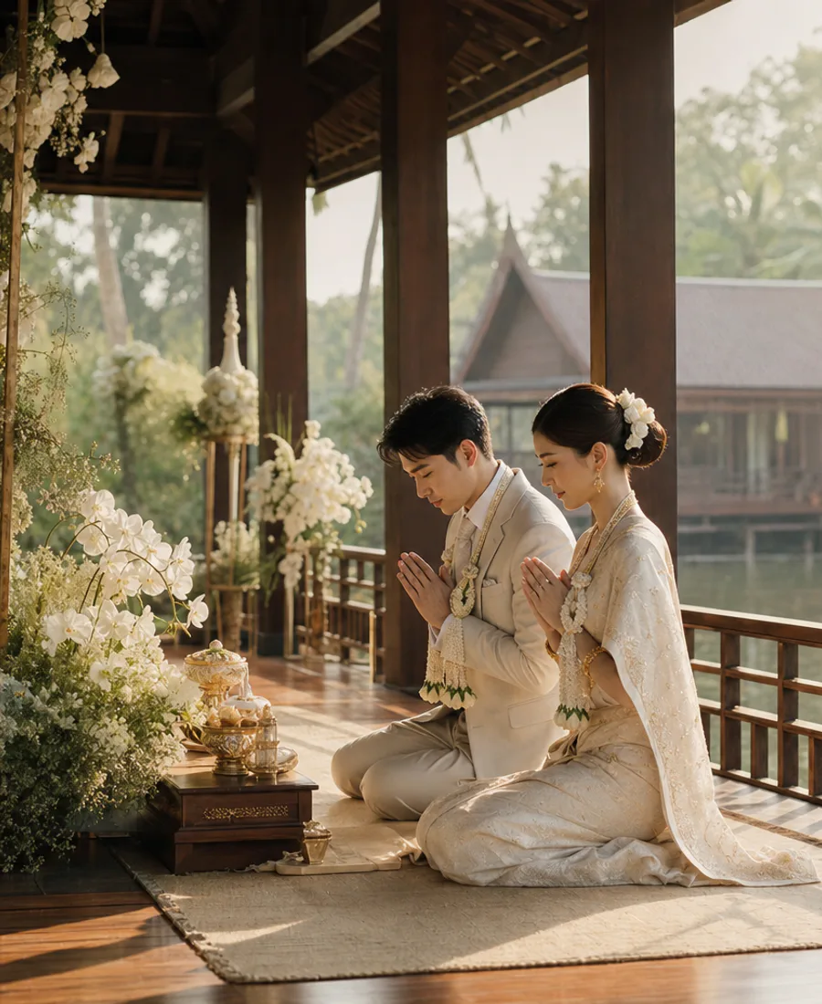 พิธีเช้าริมน้ำ ในเรือนไทยหมู่ — ภาพที่ 2